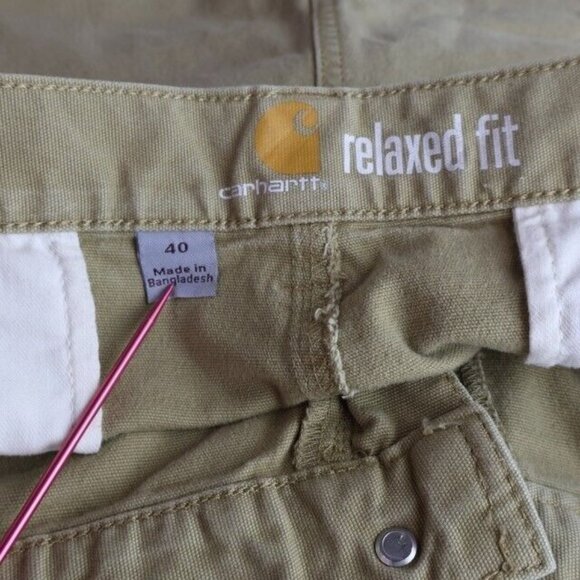 Carhartt Shorts Mens 40 x 10 1/2 Brown Cargo Relaxed Fit Slight Stretch - Picture 10 of 11